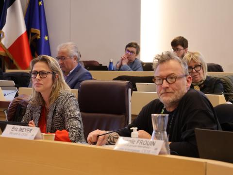 Élise Moreau et Éric Meyer lors du Jour du CESER sur  l'IA avril 2025 