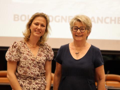 Élise Moreau, présidente du CESER et Marie-Guite Dufay, présidente de la Région BFC